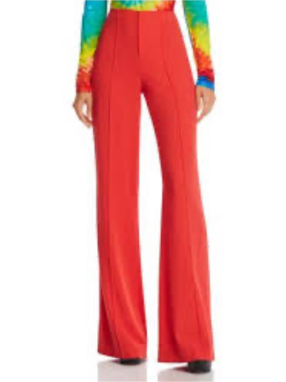 Alice + Olivia Dylan High-Waist Wide Leg Women’s Pants Orange 2